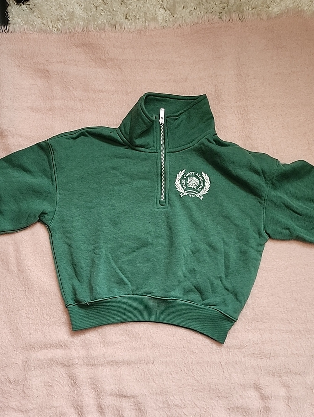 Old Navy Emerald Green Fleece Pullover Size S 6/7 Kt3